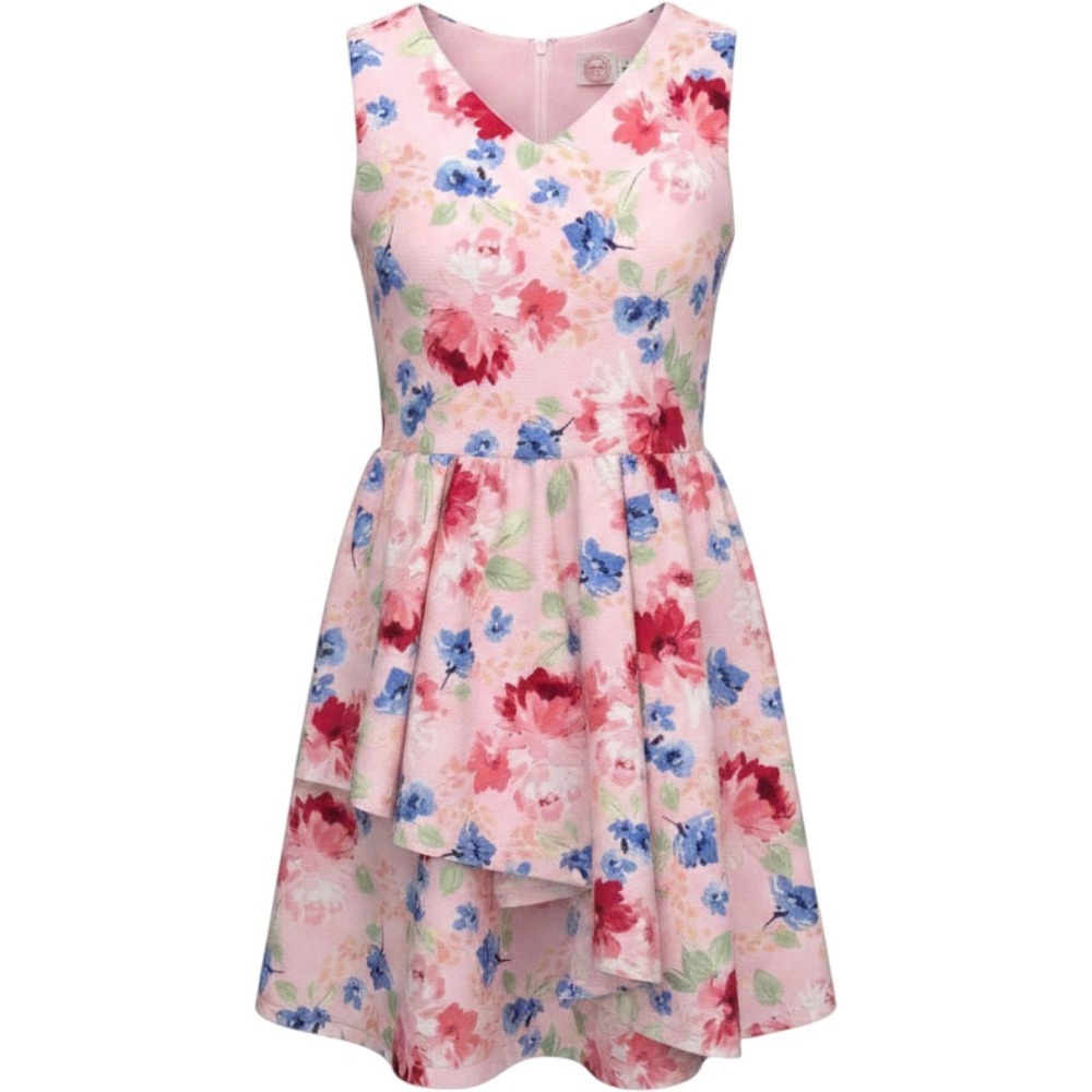 Wonder Nation Floral Dress Girls 8 Pink Tiered Scuba Knit {Easter Spring Party}